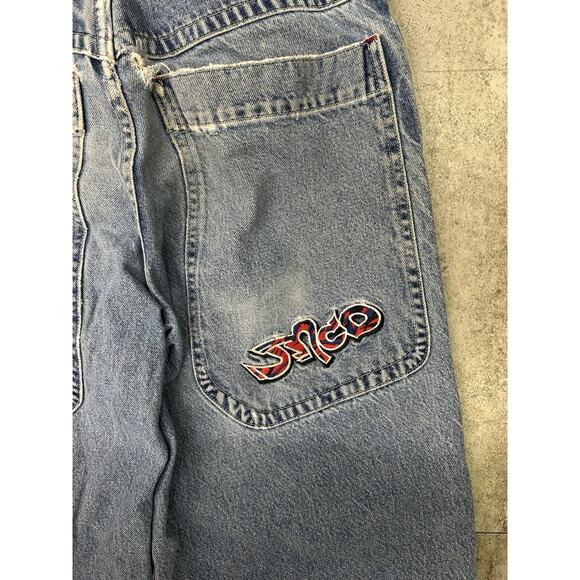 Vintage 90s Baggy Jean JNCO “Take” Jeans Size 28x28 Made In USA - Picture 3 of 12